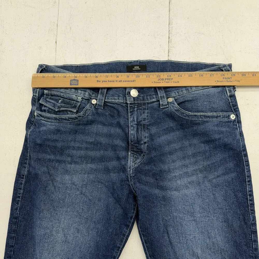True Religion Geno Relaxed Slim Jeans Mens 36x32 Blue Medium Wash Denim Pants